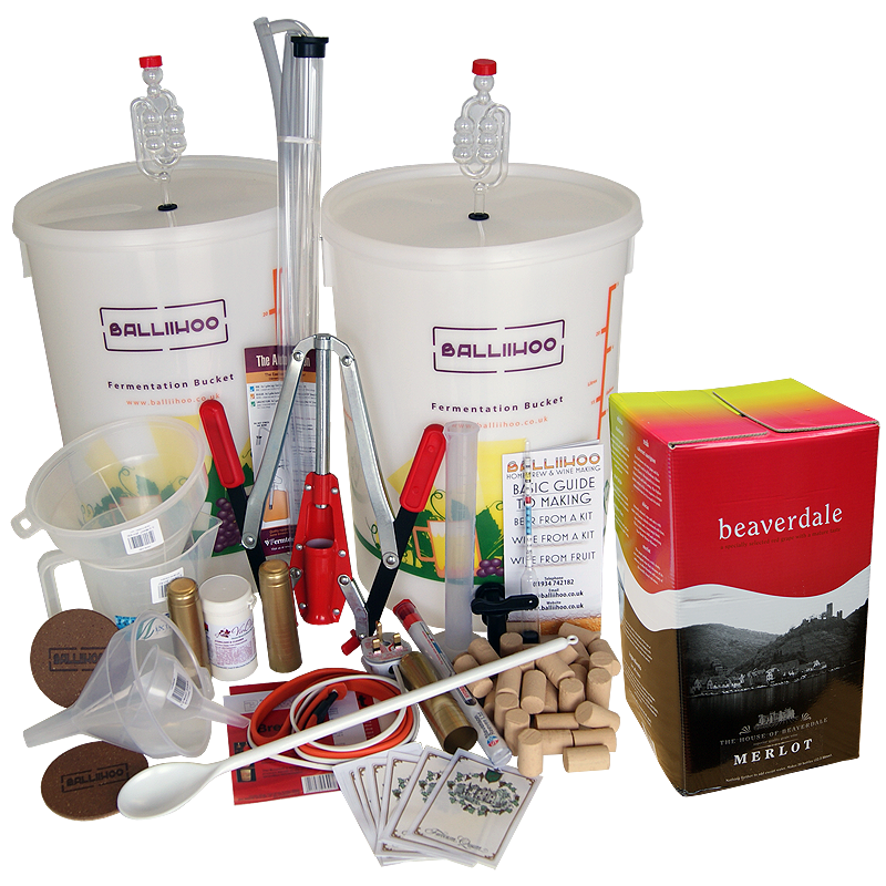 Premium 30 Bottle Wine Making Set With Merlot Ingredient Kit Balliihoo