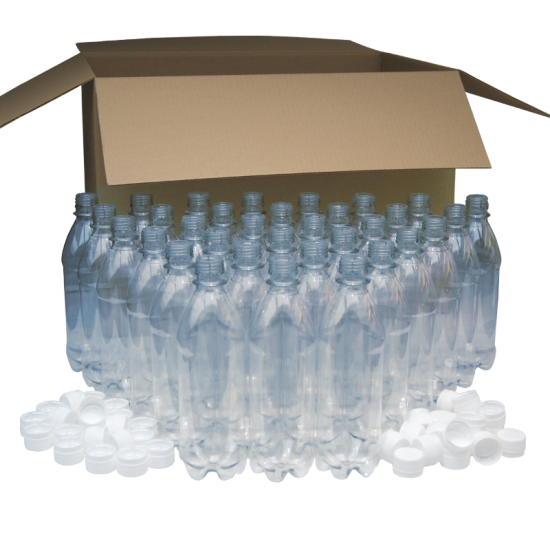 500ml Clear Pet Plastic Bottles With White Caps Pack Of 40 Balliihoo