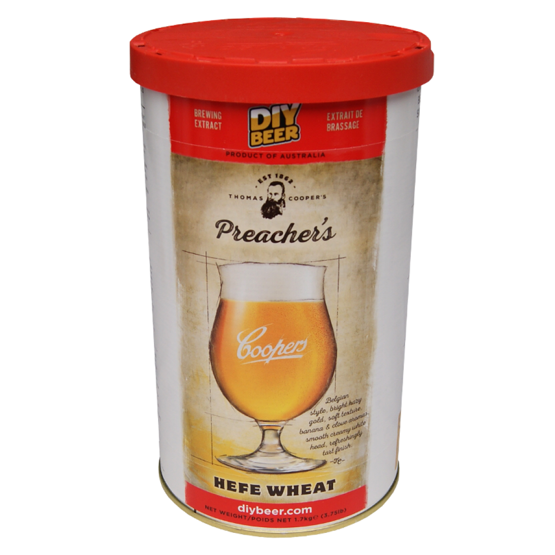 Coopers 1.7kg - Preachers Hefe Wheat Beer - Balliihoo