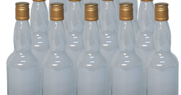 Download Spirit Bottles - 700ml Clear Glass With Pre Fitted Metal Screw Cap - Pack Of 15