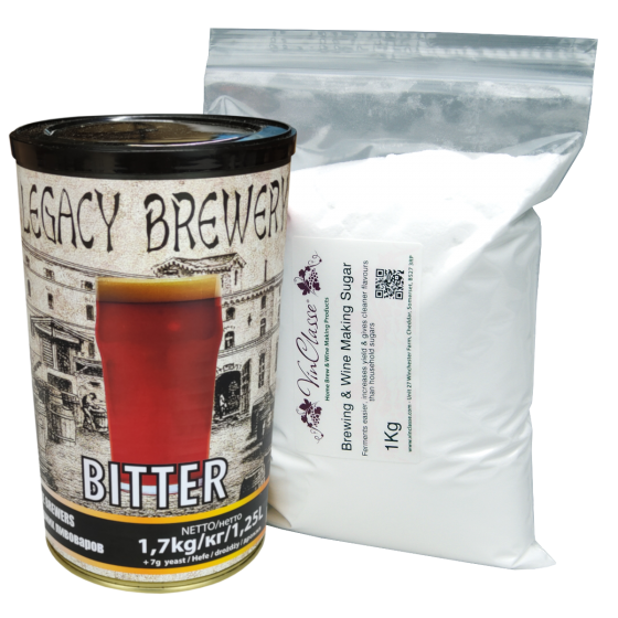 Balliihoo Basic Homebrew Starter Kit With 40 Pint Bitter & 1Kg Brewing Sugar