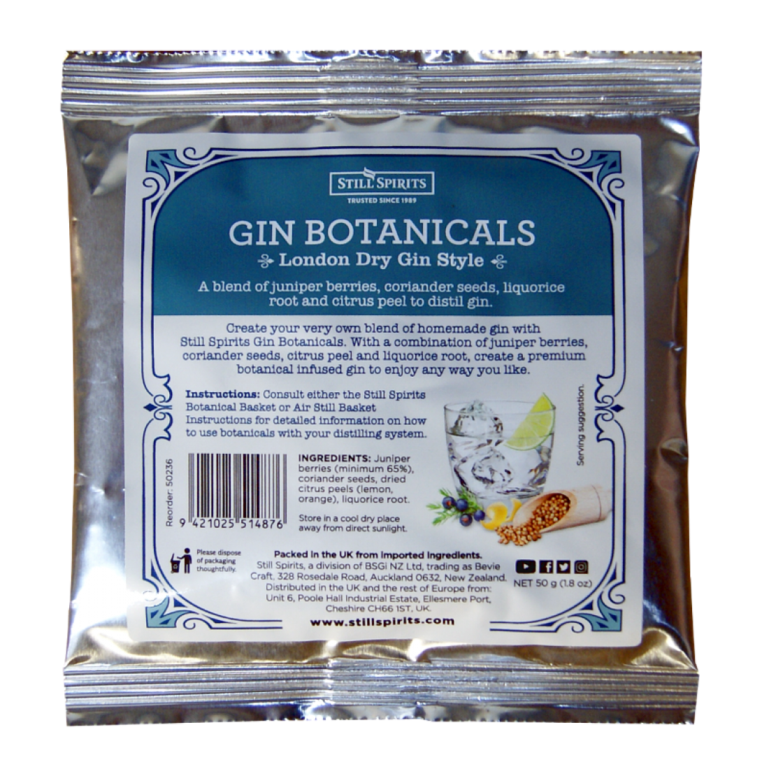 Still Spirits - Gin Botanicals 50g Pack - Balliihoo