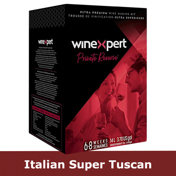 Winexpert Private Reserve - Italian Super Tuscan (With Grape Skins) - 30 Bottle Red Wine Ingredient Kit