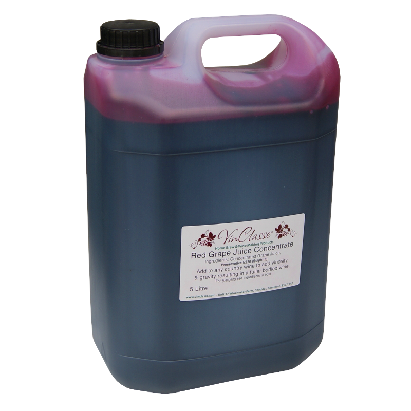 Vinclasse Red Grape Juice Concentrate 5 Litre Bulk Size For Wine